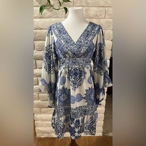 Betsey Johnson Blue and White floral dress.